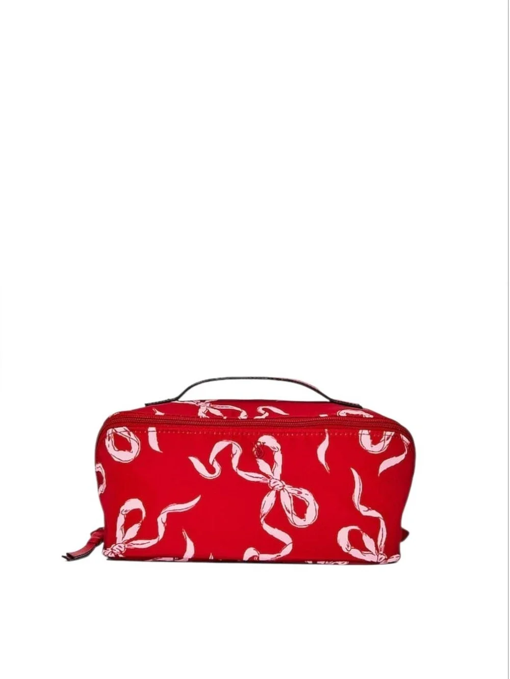Victoria Secret Lipstick Red Bows Expandable Travel Make-Up Bags 3 Piece NWT